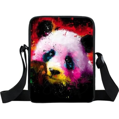 Cute Colorful Panda Mini Messenger Bag Women Handbag Girls Totes Girls Crossbody Bag for Travel Bookbag Small Shoulder Bags