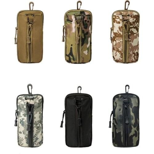 Multifunctional camouflage waterproof MOLLE system 5.0/5.5/6 inch belt type mobile phone case Kettle belt bag 2pcs