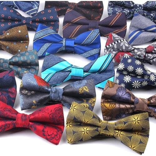 Fashion Men Bow Tie Classic Striped Bowtie For Men Business Wedding Adult Floral Bow Ties Butterfly Suits Cravats Bowties