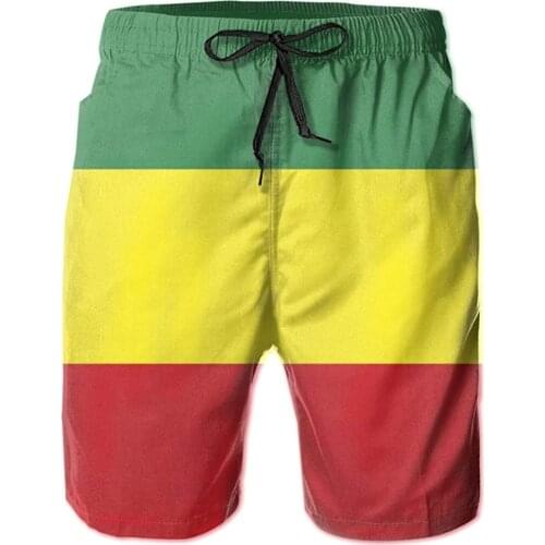 Men Shorts Ethiopian Flag Basketball Shorts For Men Swim Shorts Quick-Dry Swim Trunk with Mesh Lining