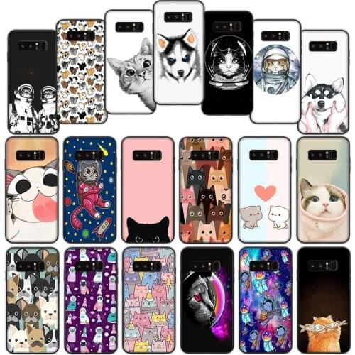 Cute Cat Dog Animal Soft Cover Case for Samsung Galaxy Note 8 9 A01 A60 M10 M20 M30 M40 M30S S8 S9 Plus