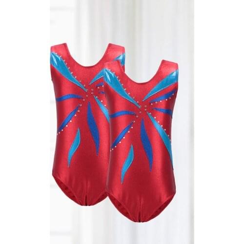 New Child Ballet Leotard Gymnastics Sleeveless Suit Gymnastics Ballet Practice Cothes Multicolor Diamonds Gymnastics Sportswear