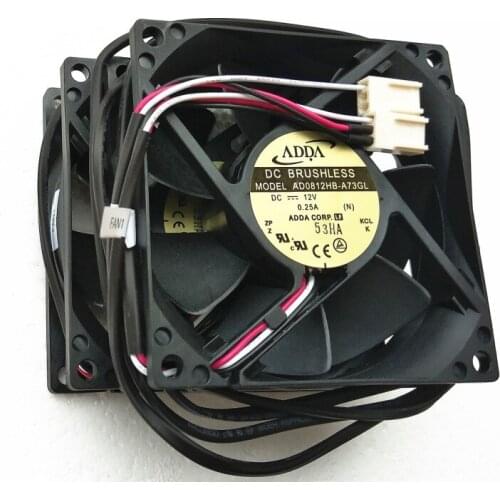 NEW ADDA 8025 8CM ATX system enclosure AD0812HB-A73GL 0.25A 3lines cooling fan