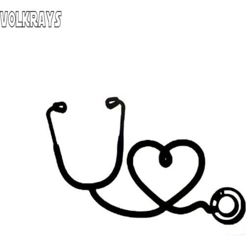 Personality Nurse Stethoscope Love Car Sticker Cartoon Motorcycle Vinyl Decals Decoration Accessories,12cm*8cm