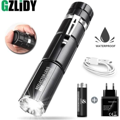 Portable T6/L2 LED Flashlight USB Rechargeable Tactical Torch Super Bright Fishing Lantern Waterproof Zoom 18650 Flash Light