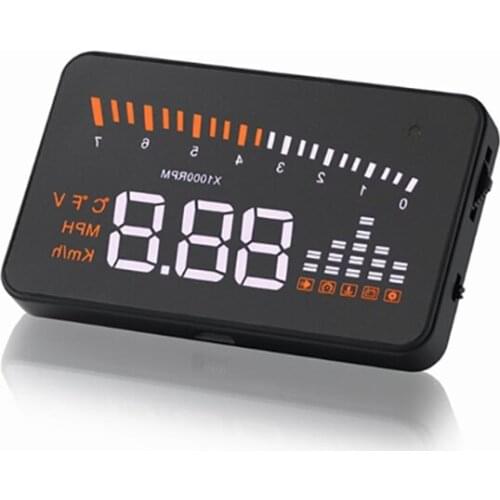 X5 3.5 Inch Simple Function OBD2 HUD Head-Up Display Projection Multi-color Car Trucks