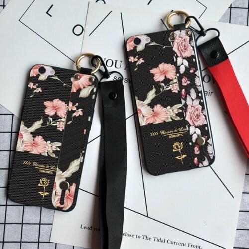 Luxury Rose 3D Stand Strap Cover For OPPO K3 K5 3D Emboss Flower phone Case For OPPO Realme Q X 1 2 3 V5 X2 X7 X50 6 Pro XT