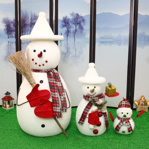 Christmas Decorations Christmas Tree Window Scene Layout Decorative Props Small Ornament Creative Suit Flocked Snowman