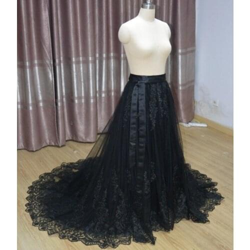 Removable bridal skirt overskirt Tulle skirt, Removable skirt Ball Gown skirt, black train skirt, lace Bridal skirt Custom size