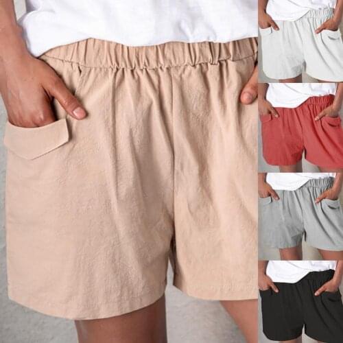 Womens Shorts Plus Size Loose Short Pant Comfy Drawstring Casual Elastic Waist Pocket Shorts Beach Wear 2021 new drop shipping