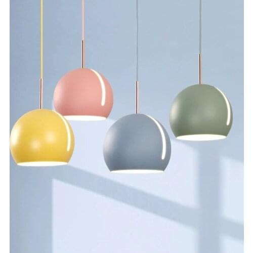 Nordic Iron Pendant Light Chandelier Minimalism Creative Ball Hanging Lamp Fixture Indoor Decor Dining Room Bedroom Cafe Bar