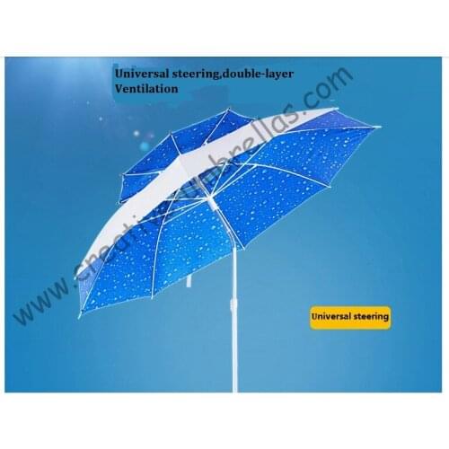 2meter diameter 70T aluminium shaft fiberglass 210Doxford Anti UV universal steering adjustable beach fishing outdoor umbrella
