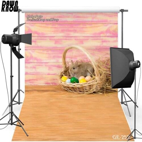 DAWNKNOW Happy Easter Vinyl Photography Background Rabbit Colorful Egg Polyester Backdrop For Newborn photo studio Props 253