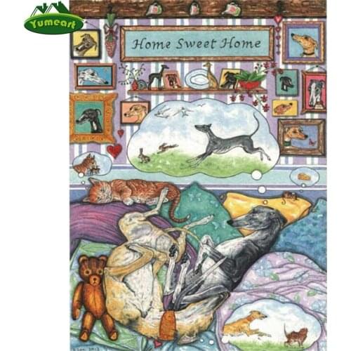 Yumeart 5D DIY Diamond Embroidery Dogs Sweet Home Decoration Diamond Painting Cross Stitch Full Square Drill Mosaic Rhinestone