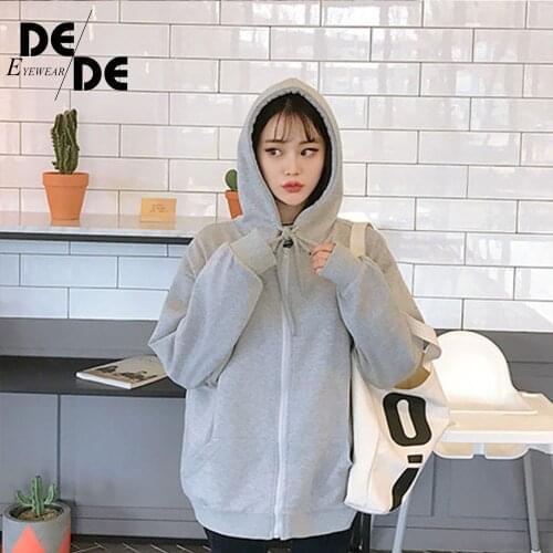 Hoodie female 2019 brand female long sleeve solid color hooded sweatshirt hooded sportswear sweat sportswear