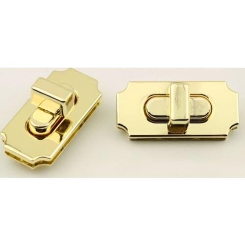 10 Pieces hardware color accessories twist lock light gold rectangular bag mortise locks