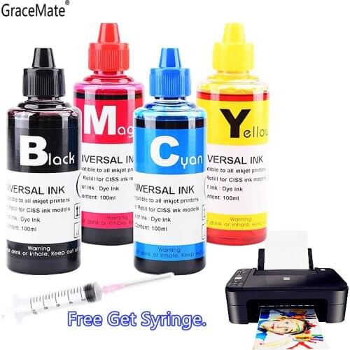 100ml Dye Ink Refill Kit for 26XL T2611 T2601 T2621 T2631-T2634 Ink Cartridge Ciss Compatible for Epson XP 510 520 600 Printer