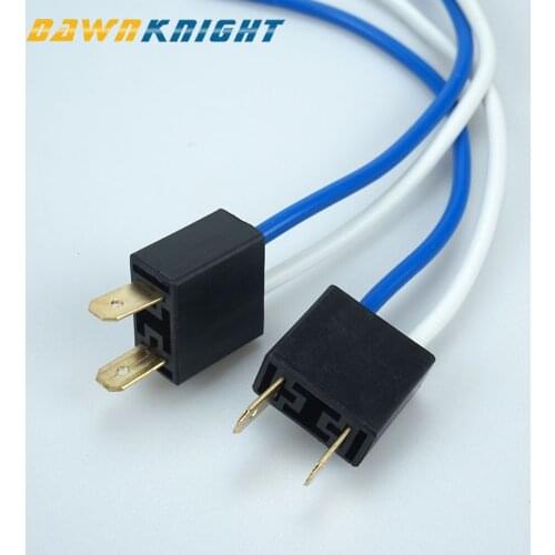 2PCS H7 Bulb Male Femail Connector Headlight Fog Light Connector H7 Plug Socket High Quality Antioxidant Cable 3.2mm In Diameter