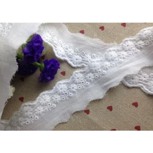 3 Meters 5cm Pure White Vintage Cotton Lace Fabric Trim for DIY Handmade Craft