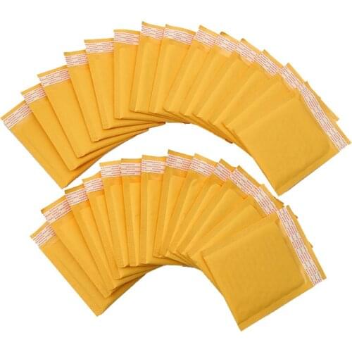 30Pcs Yellow Kraft Paper Bubble Mailers Self Seal Adhesive Shipping Envelopes with Bubble Shockproof Padded Envelopes 20 Sizes