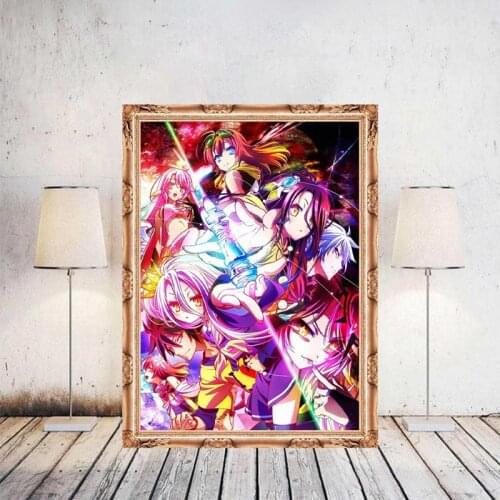 5D Diamond Painting Anime No Game No Life Silk Poster Diamond Embroidery Cross Stitch Mosaic Set Home Decor Gift