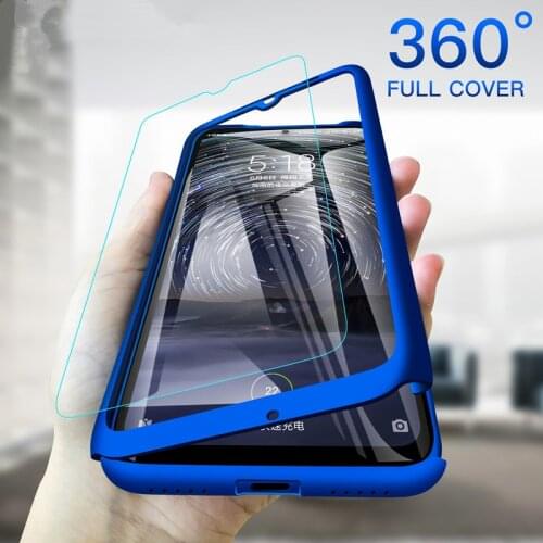 Fashion Phone Case For Xiaomi Redmi Note 7 7A K20 9T GO 6 5 5A 6A Pro Thin With Glass Screen Film 360 Degree Protection Cover