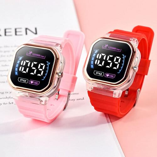 Childrens Watches LED Square New Outdoor Sports Digital Electronic Kids Watches