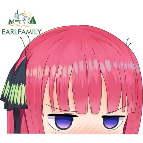 EARLFAMILY 13cm x 10.2cm for Nino Embarrassed Peeker car Stickers Waterproof Decal Occlusion Scratch Window JDM Decoration