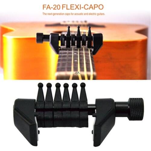 Flanger Flexi-Capo Portable Alternative Tuning capo for acoustic and electric guitars Accessories Black color