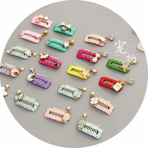 Korean high-end dog safety jacket Teddy Yorkshire Malchis BB clip pet head flower ornaments hair clip 20pcs