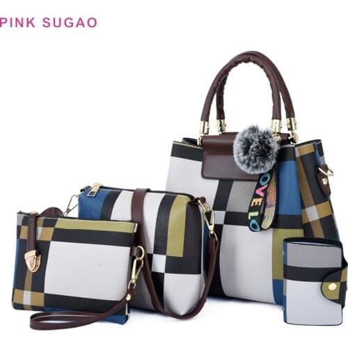Pinksugao 4PCS purse luxury handbags women bags designer purses and handbags crossbody bag for women 2020 fashion handbag women