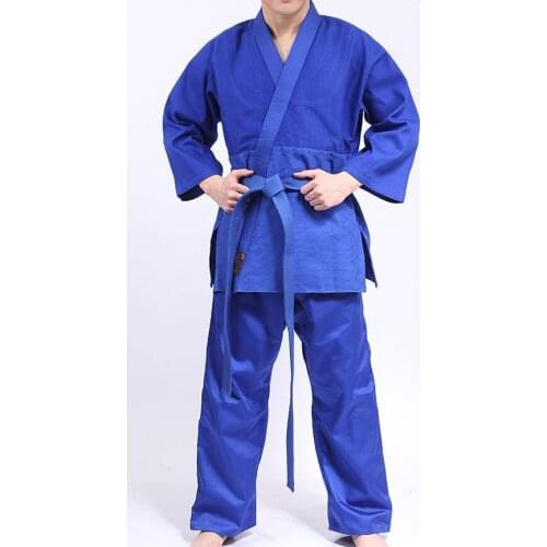 UNISEX fighting International standard judo suits thickening training uniforms martial arts clothing blue top quality judogi