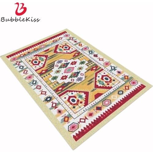 Bubble Kiss Carpets For Living Room Slip Rugs For Bedroom Ethnic Style Floor Mat Flower Pattern Rug Home Dining Table Floor Mat