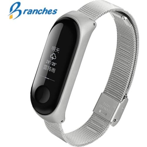 Mi band 3 strap for Xiaomi mi band 3 bracelet Metal wrist strap Screwless xiomi mi MiBand 3 strap fitness Bracelet Wristbands