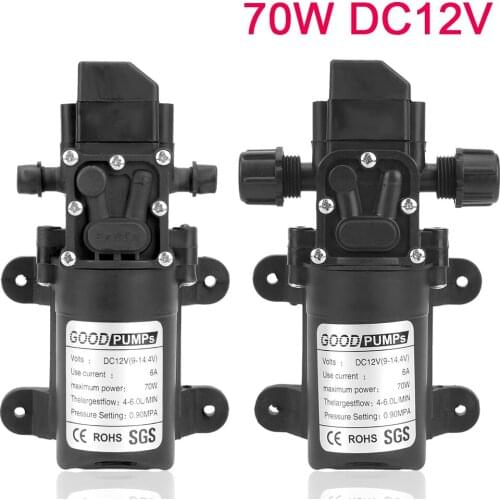 130PSI 6L/Min High Pressure Multifunction Micro Diaphragm Water Pump DC 12V 70W Self Priming Pump Automatic Switch