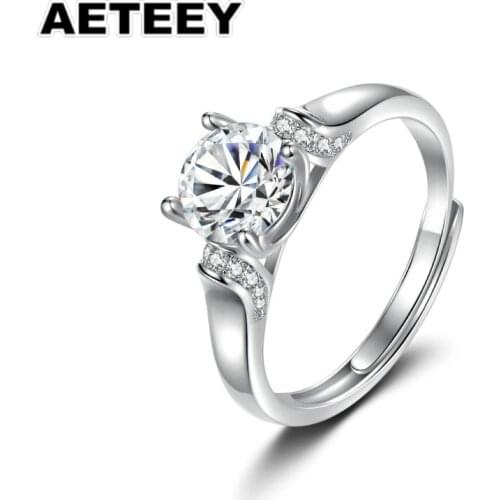 Moissanite Ring For Women 925 Sterling Silver Classic 1 Ct Engagement Wedding Diamond Ring Valentines Day Gift JF-33