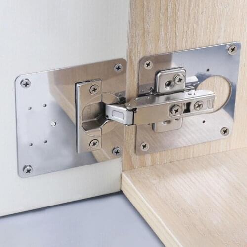 Reliable Hinge Panel Flake Shape Easy to Install Stainless Steel Kitchen Cupboard Door Hinge Repair Plate for Cabinet Accessory