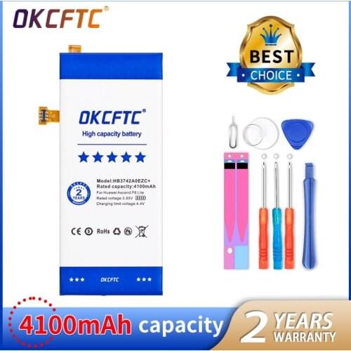 OKCFTC 4100mAh HB3742A0EZC+ Battery for Huawei Ascend P8 Lite Battery GR3 2016 TAG-L21 L22 L23 L01 L03 L13 ALE-L21 UL00