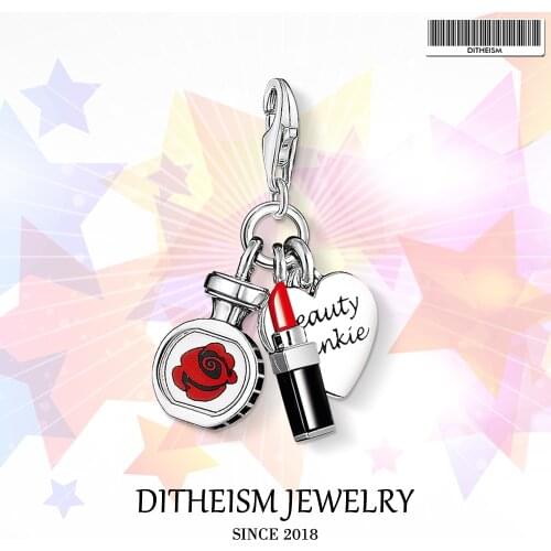 Beauty Junkie Charms Pendant,2018 Fashion Jewelry 925 Sterling Silver Romantic Gift For Women Girls Fit Bracelet Necklace Bag