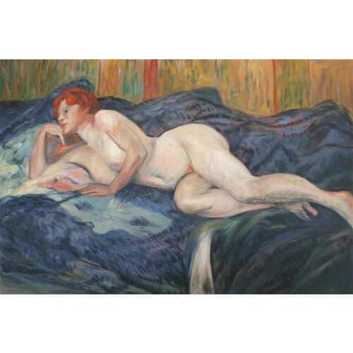 Sexy Female Nude Art Painting Reclining Nude Oil Painting on Canvas Portrait Impressionist Hand Made High Quality Horizontal