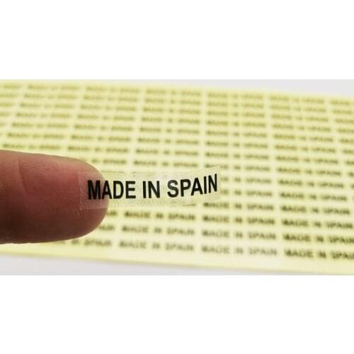 Free shipping 1000pcs 6X28mm Transparent High Clear Label MADE IN SPAIN Origin Stickers