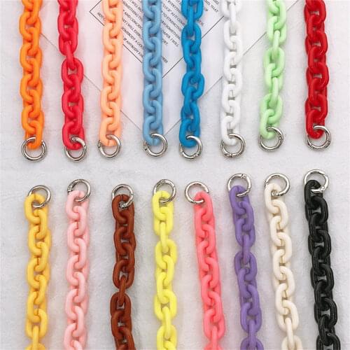 Mix Color Acrylic Resin Chain Links DIY Phone Lanyard Mobile Chain for Girls Phone Necklace Phone Case Lanyard Key Chain 2021