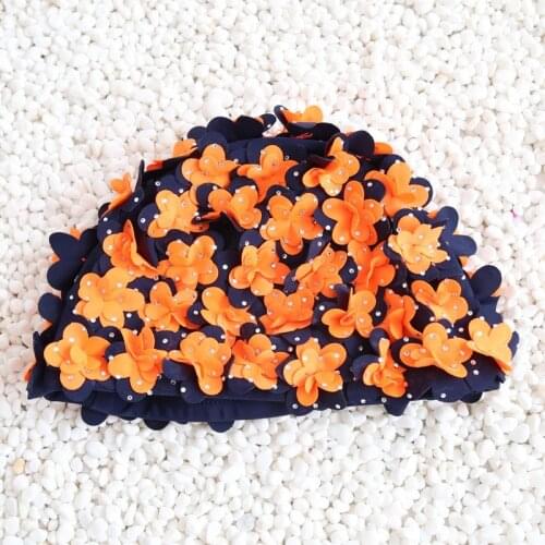2017 Women Adult Swimming Cap Floral Pearl 3D Flower Design Swimming Hat Ear Protection Free Size Women Bathing Caps Hats NewN
