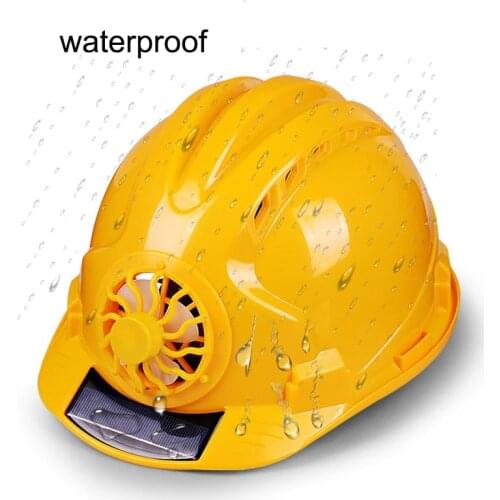 Solar fan helmet outdoor work safety helmet construction workplace ABS material protection cap powered by solar panels