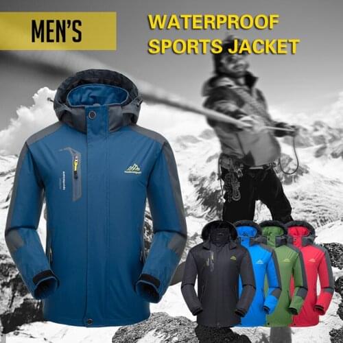 Outdoor Hiking Jackets Mens Jacket Waterproof Windproof Raincoat Detachable Hooded Coat Sportswear Cycling Ski Sports Clothes