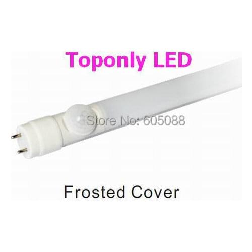 High Quality t8 human sense tube lamp 18w led pir sensor tube light AC100-265v clear/frosted cover 10pcs/lot DHL free shipping