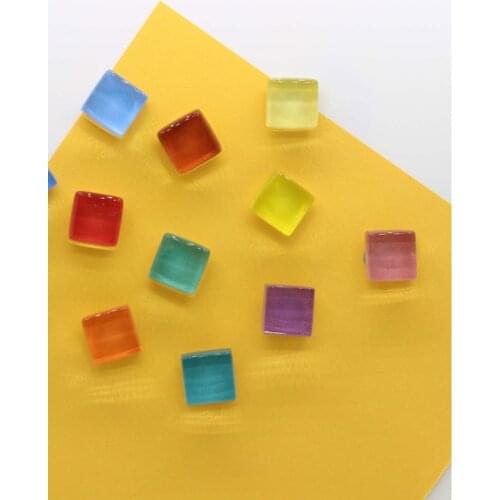 10mm fridge magnet mini glass cube colorful home decoration photo paste message fixer strong magnet whitboard kids like
