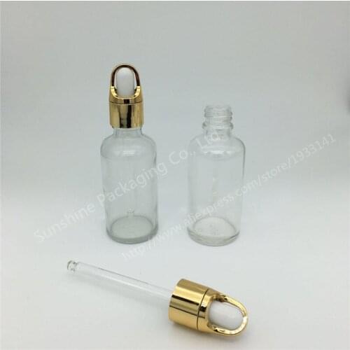 10pcs 50ml transparent glass bottle with basket shape dropper essential oil packaging dropper bottle