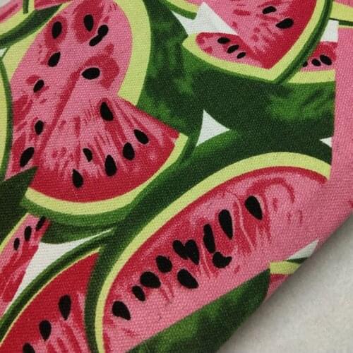 100% Cotton viaPhil Thick & Tough Fresh Fruit Watermelon Printed Cotton Canvas Fabric Animal Fabric Party Home Decor