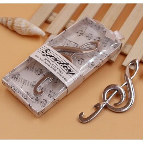 20pcs/lot Creative Stainless Steel Music Note Bottle Opener Beer Opener Birthday Wedding Gift